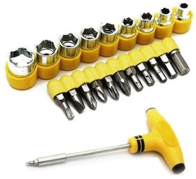 antiq world Multi purpose 21 Pcs Screwdriver Socket Set - 21PCTK-YL