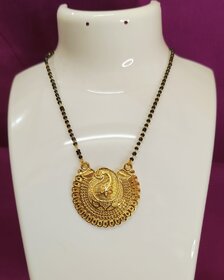 Gold-Plated Mangalsutra with Peacock Design