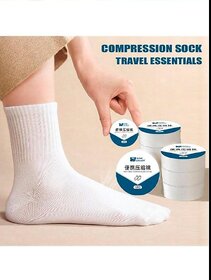Trending Portable Disposable Travel Compression Socks  Easy-to-Carry Daily Use for Men & Women, White