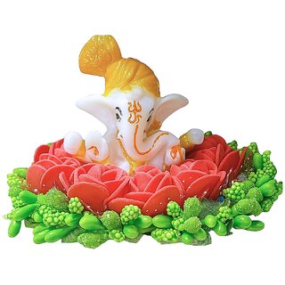 Tiny Shiny Ganesha Idol for Car Dashboard,Home Decor, Ganesh Murti Showpiece Gift - Car Dashboard Accessories Idols
