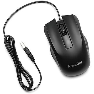 ProDot USB Wired Optical Mouse for Laptop/Desktop | Ergonomic Design | High Precision | Plug & Play | Durable Long Cable