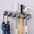 Mop and Broom Holder Wall Mount  Heavy Duty Broom Stick Holder with 5 Slots  6 Hooks, Wall-Mounted Organizer Rack
