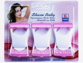 Ultra-Smooth Premium Bikini Shaving Razor for Women, Platinum-Coated Stainless Steel Blades (6 Pcs)