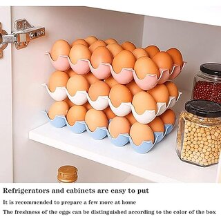 15 Eggs Storage Holder with Lid  Modern Multicolor BPA-Free Refrigerator Egg Rack, 24.3 x 14.5 x 4 cm