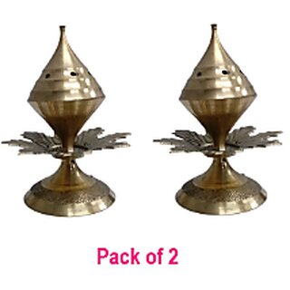 Brass Neem Agarbatti/Agardan Incense Sticks Holder Stand Brass Incense Holder (Gold)
