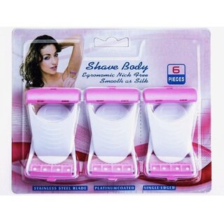 Ultra-Smooth Premium Bikini Shaving Razor for Women, Platinum-Coated Stainless Steel Blades (6 Pcs)