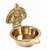Brass Shankh Chakra Flate Diya Brass (Pack of 2) Table Diya (Height 3 inch)
