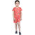 Kid Kupboard Cotton Girls T-Shirt and Short Set, Red, Half-Sleeves, 7-8 Years KIDS7850