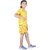 Kid Kupboard Cotton Girls T-Shirt and Short Set, Yellow, Half-Sleeves, 9-10 Years KIDS7855