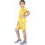 Kid Kupboard Cotton Girls T-Shirt and Short Set, Yellow, Half-Sleeves, 9-10 Years KIDS7855