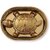 Agromech Brass Kachua Tortoise on Plate no.4 Decorative Showpiece - 1 cm (Brass, Gold)