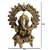 Brass Ganesh Sitting On Sihasan Medium Decorative Showpiece - 18 cm (Brass, Gold)