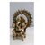 Brass Ganesh Sitting On Sihasan Medium Decorative Showpiece - 18 cm (Brass, Gold)