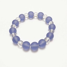 Techiefox Aesthetic Frosted Finish Purple Bead Bracelet  Premium Plastic Beaded Hand Ornament with Translucent Spacers