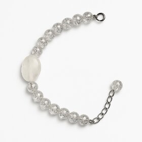 Techiefox Transparent Crystal Beaded Bracelet Featuring Statement Oval Bead  Graceful, Light-Catching Jewelry