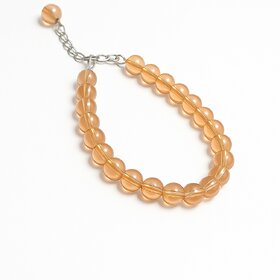 Techiefox Elegant Amber-Toned Beaded Bracelet for Women and Girls  Handcrafted Fashion Jewelry with Adjustable Chain