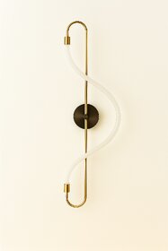 Chanya Haus Luxury S-Shaped LED Wall Lamp in Antique Brass -Aluminium Body  Warm White, Cool White  Cool Daylight
