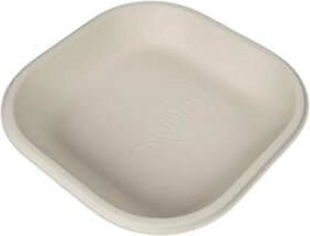 6 Inch Square Bagasse Plate - 25 Pcs