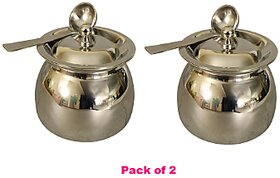 Stainless Steel Utility Container - 200 g, 200 g (Pack of 2, Silver)