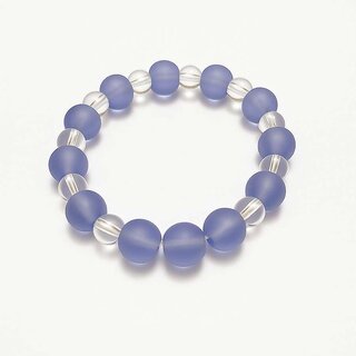 Techiefox Aesthetic Frosted Finish Purple Bead Bracelet  Premium Plastic Beaded Hand Ornament with Translucent Spacers