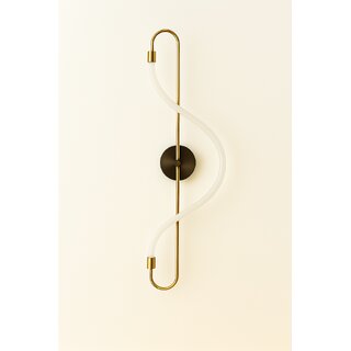 Chanya Haus Luxury S-Shaped LED Wall Lamp in Antique Brass -Aluminium Body  Warm White, Cool White  Cool Daylight