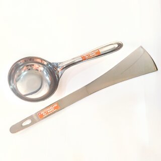 i WARE KkitchenCare Perfect Dosa Making Ladle Turner Set of 2 (1 Turner, 1 Short Pour Ladle with Flat Base)