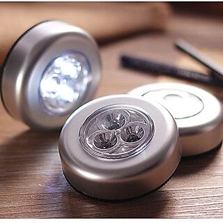 3 Led Battery-Powered Stick-On Push Light for Wireless Night Light Stick Tap Touch Lamp Closets, Cabinets, Counters.