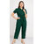 Sands Apparel Dark Green Graphic Print Polyester Jumpsuit for Women  Trendy Casual  Party Wear Outfit