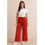 Sands Store Women Relaxed Red Viscose Rayon Trousers