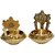 Brass Naman Shakh Chakram Kuber Diya Brass (Pack of 2) Table Diya (Height 3 inch)
