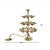 Brass Arti Flower 3 Floor/Step Stand Diya For Home Temple Brass Table Diya Set (Height 11 inch)