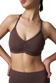 Sherox Women Sports Lightly Padded Bra(Brown)