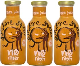 No Filter Sunshine Squeeze Orange 100 Orange Juice  No Sugar Added  No Preservatives (355ml x Pack of 3)