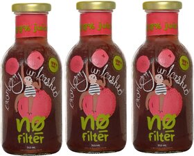 No Filter Cranberry Unleashed 100 Cranberry Juice  No Sugar Added  No Preservatives  (355ml x Pack of 3 )