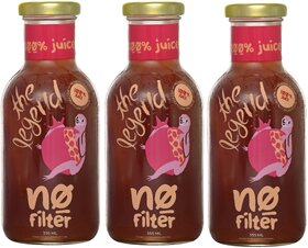 No Filter The Legend Pomegranate 100 Pomegranate Juice  No Sugar Added  No Preservatives  (355ml x Pack of 3)