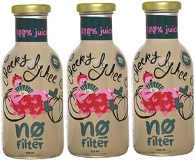 No Filter Cheeky Lychee 100 Lychee Juice Thats Sweet but Smart  No Sugar Added  No Preservatives  (355ml x 3 Pack)