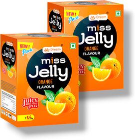 MyDreem Miss Jelly Orange Flavor, Smooth  Jiggly Candy Treat for Kids  Adults 85 Pcs in Each box Pack of 2