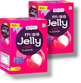 MyDreem Miss Jelly Lychee Flavor, Smooth  Jiggly Candy Treat for Kids  Adults 85 Pcs in Each box Pack of 2