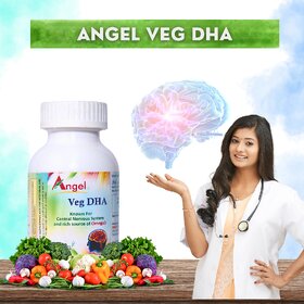 ANGEL AYURVEDA Veg DHA 100 Capsules  Brain, Heart  Eye Health Support  Vegan  Non-GMO Supplement for Men  Women