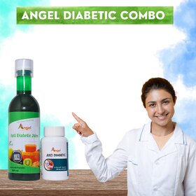 ANGEL Diabetic Combo  500ml Juice  40 Tablets  With Kiwi, Jamun  Aloe Vera  Natural Blood Sugar Control
