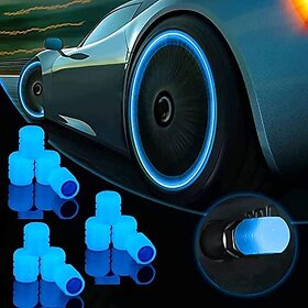 Car/Bike Wheel Tire Rim Air Valve Cap Radium Tyre Air Caps Cover Glow Radium Light Resistant Tire Pressure Caps, Univers