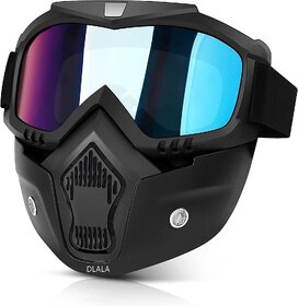 Anti-Scratch UV Goggle Mask  Windproof, Detachable Eyewear for Cycling  Racing