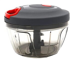 WildProducts - Plastic 450 ML Manual Vegetable Chopper with 3 Blades/Pull Chopper/Vegetable Cutter/Quick Chopper