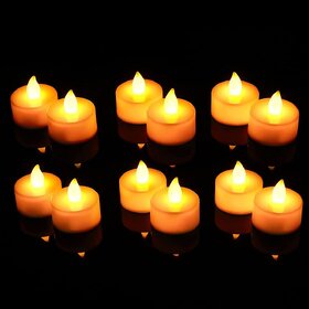 12 Pcs LED Tea Light Candles  Flameless, Smokeless Diyas  Decorative Acrylic Candles for Decoration Setup for Festivals