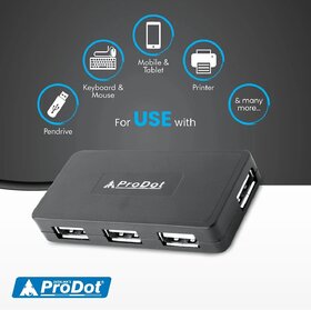 ProDot USB Hub - Compact Multi-Port USB Splitter for Laptops and Desktops