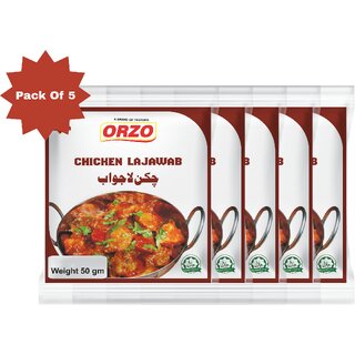 Testofo Chicken Lajawab Masala  Best Indian Chicken Masala Mix for Juicy, Flavorful Chicken Dishes (Pack of 5)