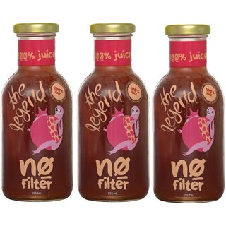 No Filter The Legend Pomegranate 100 Pomegranate Juice  No Sugar Added  No Preservatives  (355ml x Pack of 3)