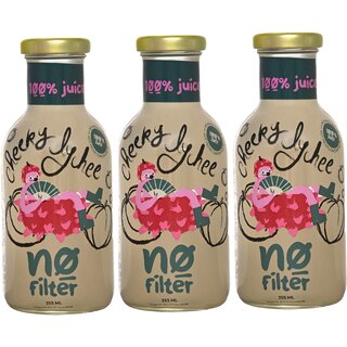 No Filter Cheeky Lychee 100 Lychee Juice Thats Sweet but Smart  No Sugar Added  No Preservatives  (355ml x 3 Pack)