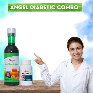 ANGEL Diabetic Combo  500ml Juice  40 Tablets  With Kiwi, Jamun  Aloe Vera  Natural Blood Sugar Control