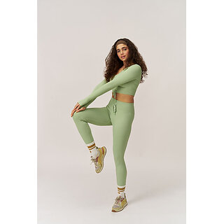 Sherox Ankle Length  Western Wear Legging (Light Green, Solid)